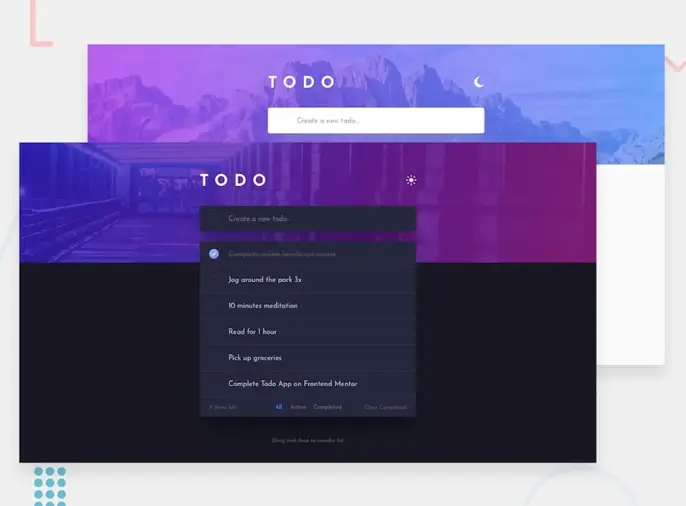 Screenshot of the Todo app project