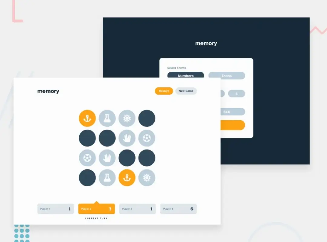 Screenshot of the memory game project