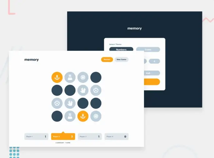 Screenshot of the memory game project